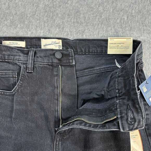 Universal Thread Jeans WMNS 10R Black Wash Denim HighRise Flare Comfort Stretch - Picture 11 of 11